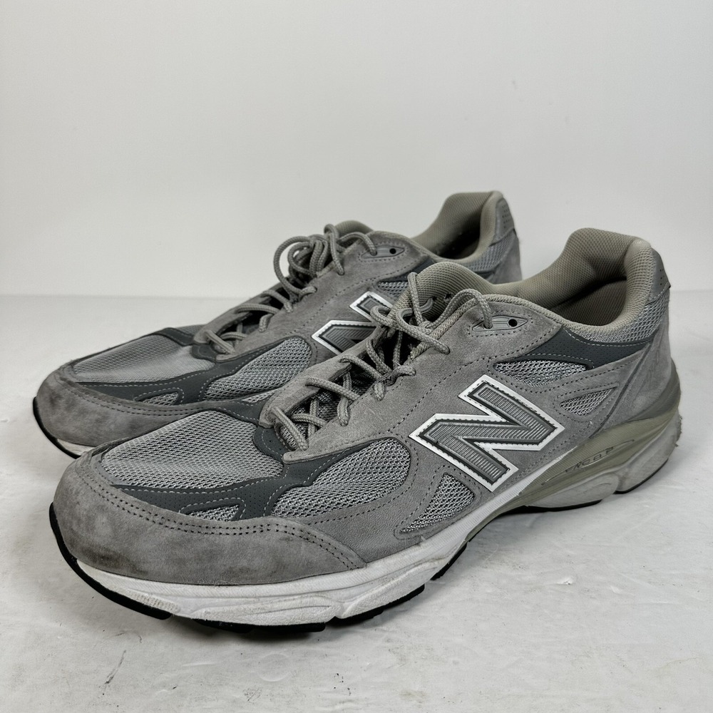 New‎ Balance 990 V3 Gray Running Shoes Men's Made IN USA  M990GL3 Size 14 D